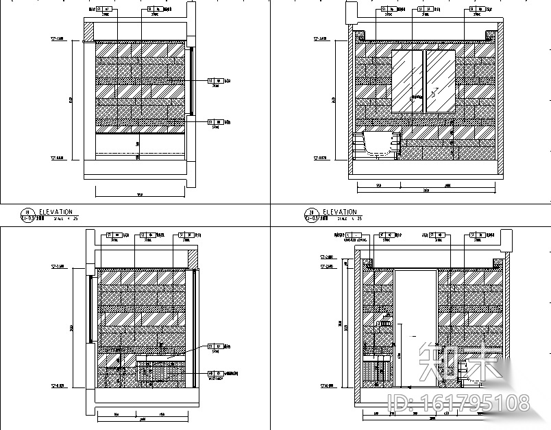 [广东]现代东方内涵风格别墅设计施工图（附效果图+材料...cad施工图下载【ID:161795108】