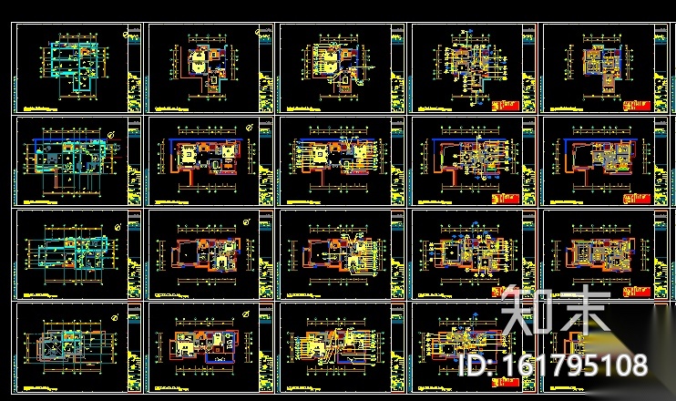 [广东]现代东方内涵风格别墅设计施工图（附效果图+材料...cad施工图下载【ID:161795108】