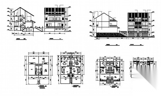 某townhouse住宅单体设计方案五cad施工图下载【ID:166323134】