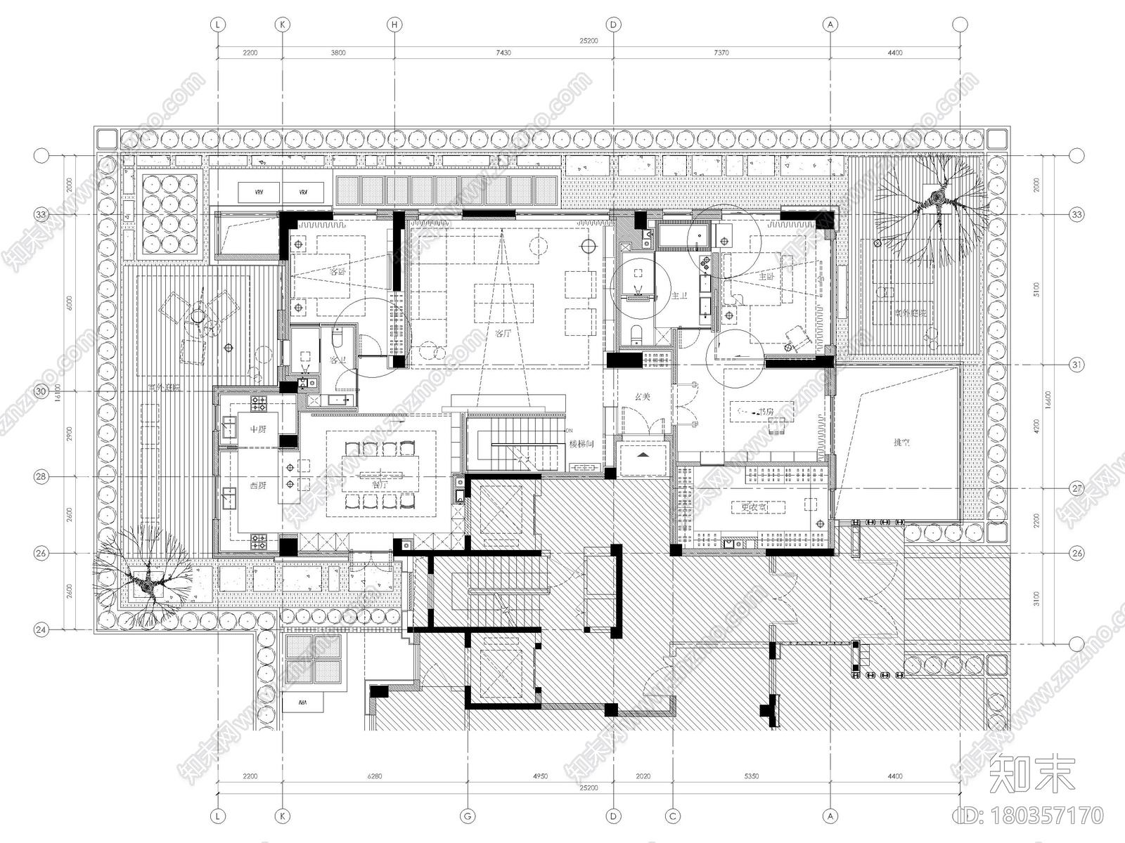 [郑州]永威上和院762㎡现代四居别墅施工图施工图下载【ID:180357170】