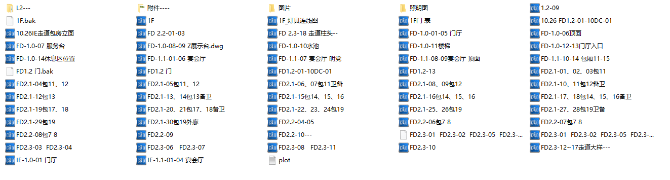安徽芜湖碧桂园酒店餐饮区--整套施工图纸cad施工图下载【ID:161768164】
