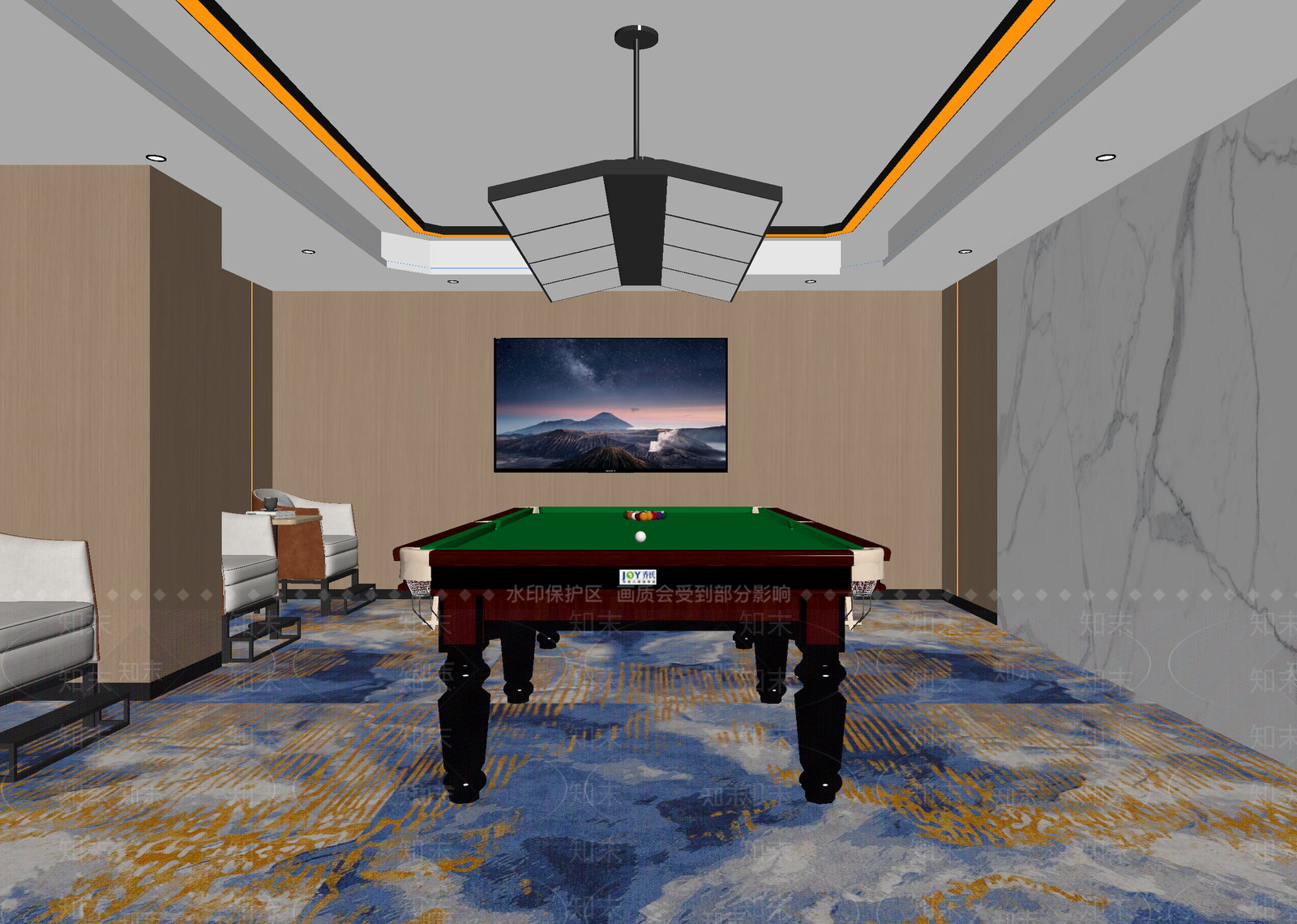 现代台球室3D模型下载【ID:1215181609】