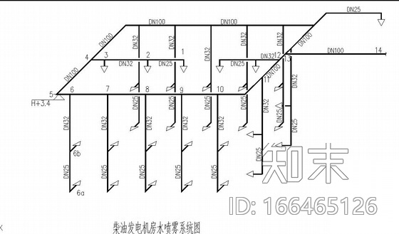 某柴油发电机房水喷雾自动灭火系统设计图施工图下载【ID:166465126】