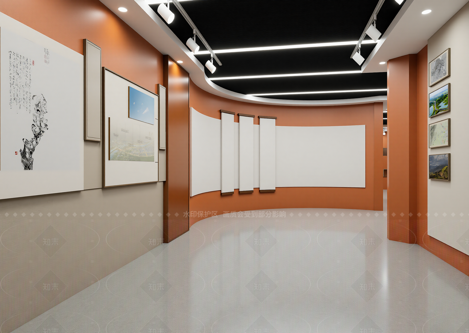 现代艺术展厅3D模型下载【ID:1214972153】