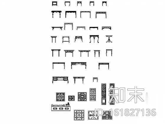 全套家具CAD图块下载cad施工图下载【ID:161827136】