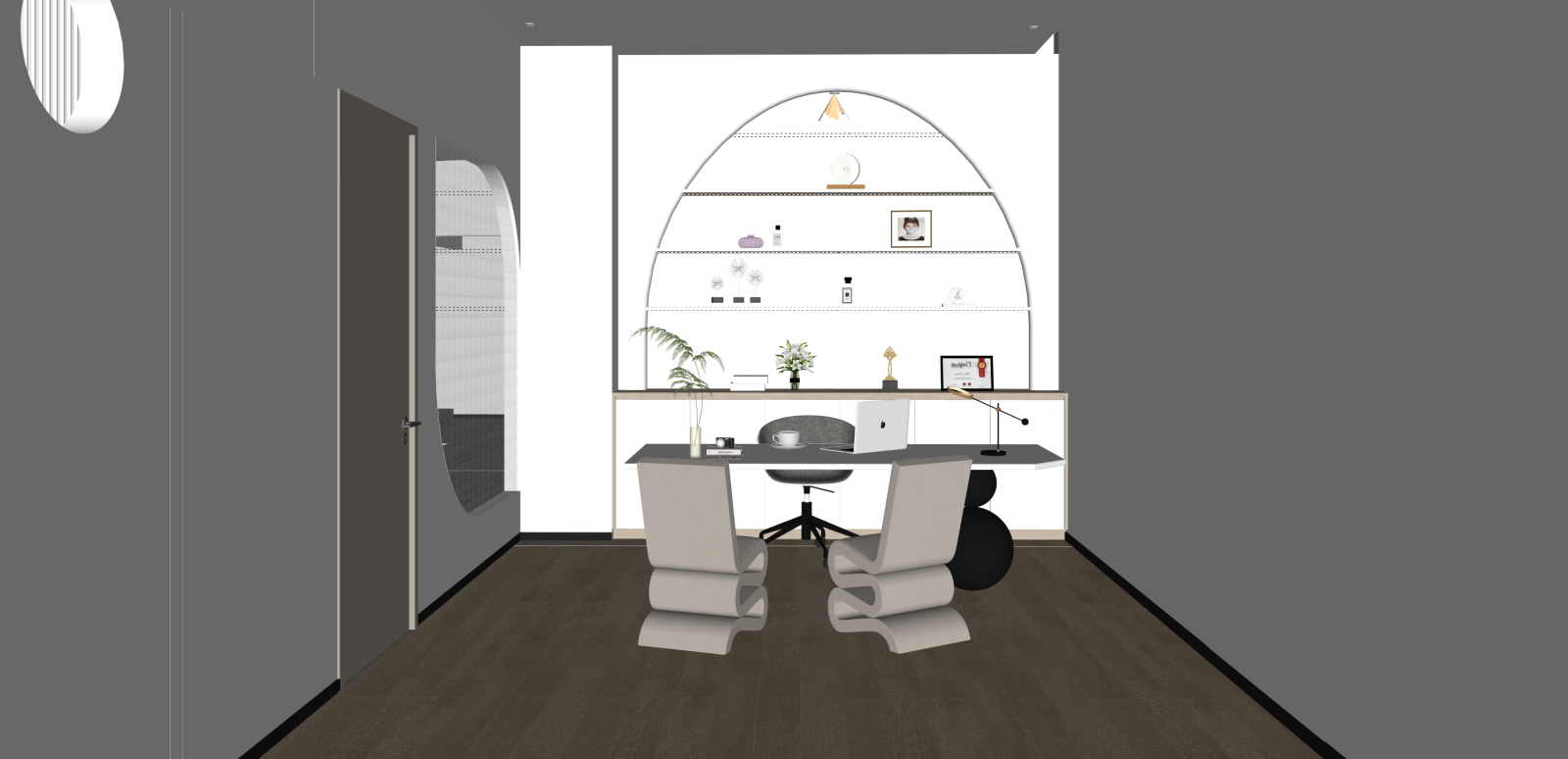 现代美甲店SU模型下载【ID:1216008340】