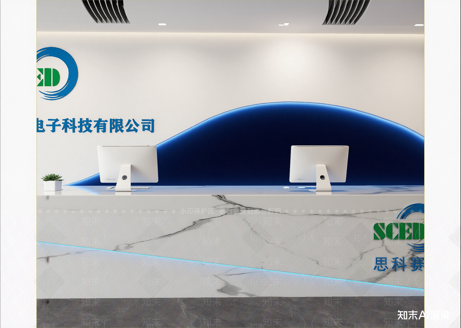 现代办公大厅3D模型下载【ID:1215178521】