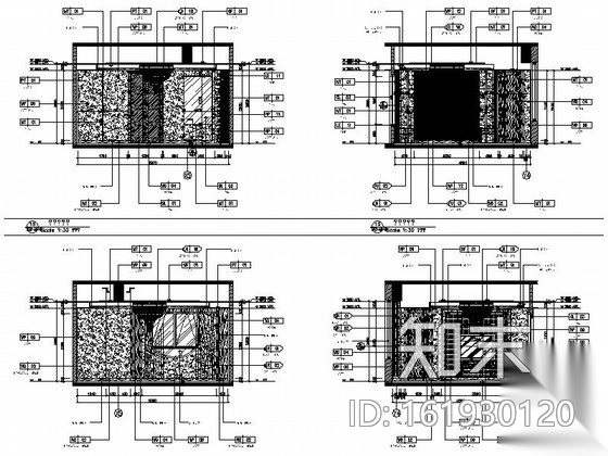 [陕西]五星级酒店典雅新中式风格总裁套房装修施工图（含...cad施工图下载【ID:161930120】