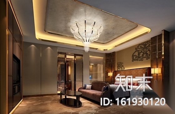 [陕西]五星级酒店典雅新中式风格总裁套房装修施工图（含...cad施工图下载【ID:161930120】