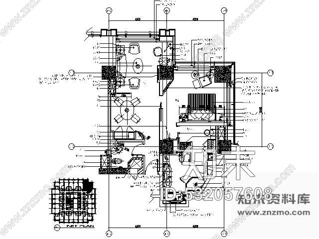 施工图酒店行政单人套间装修图施工图下载【ID:532057608】