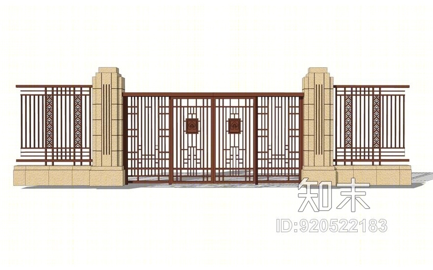 铁艺大门SU模型下载【ID:920522183】
