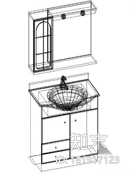 CAD卫浴空间三维模型图cad施工图下载【ID:161917123】