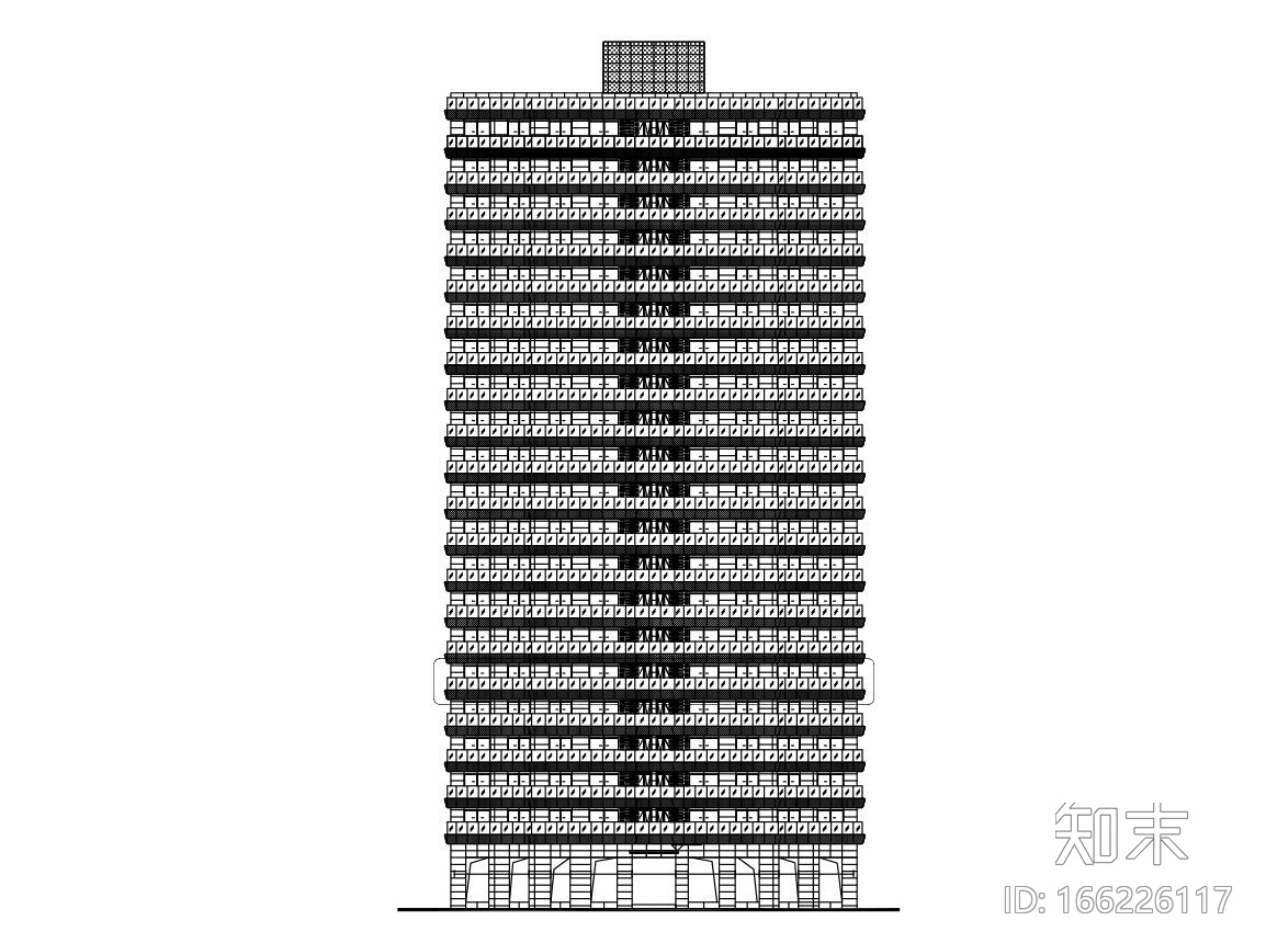 [上海]现代风格4栋住宅建筑施工设计cad施工图下载【ID:166226117】