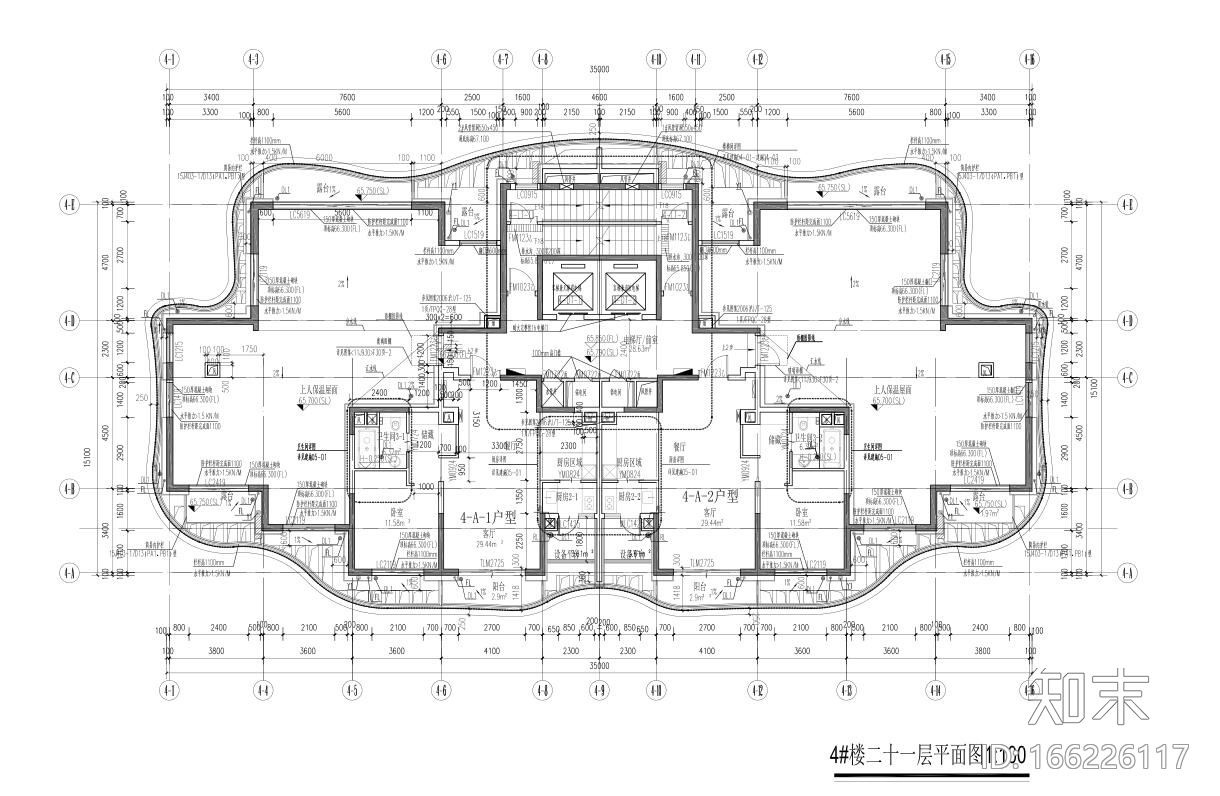 [上海]现代风格4栋住宅建筑施工设计cad施工图下载【ID:166226117】