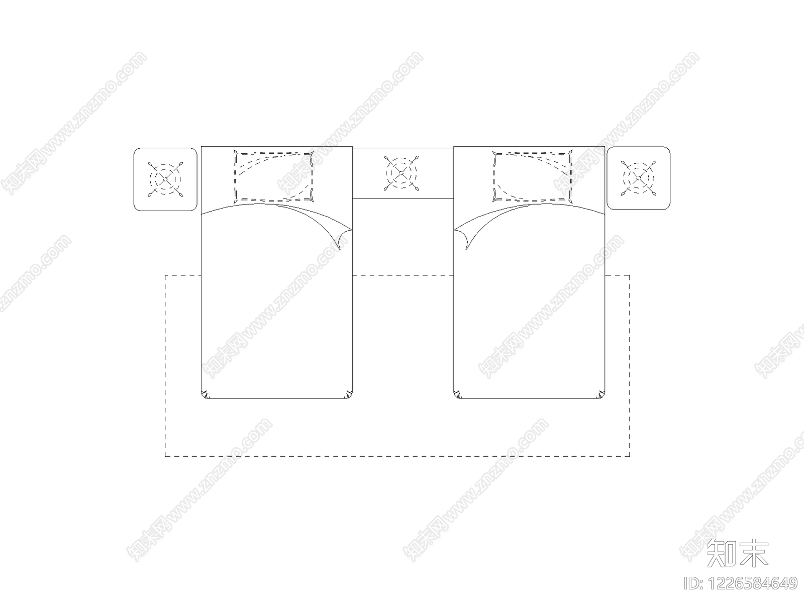 现代床CAD图纸