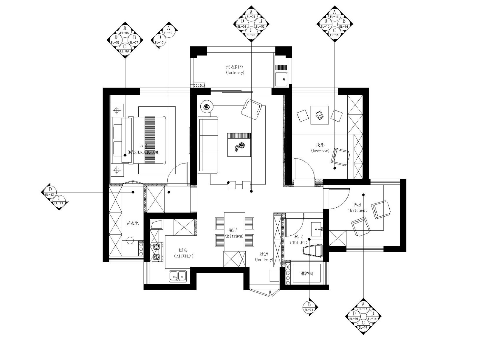 [浙江]-温州公园天下北欧住宅施工图+效果图cad施工图下载【ID:160016148】