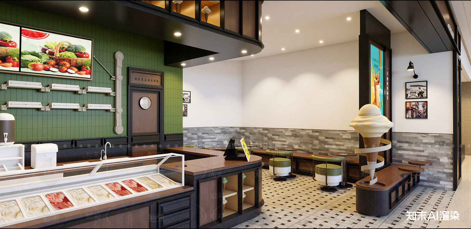 新中式奶茶店SU模型下载【ID:1215983119】