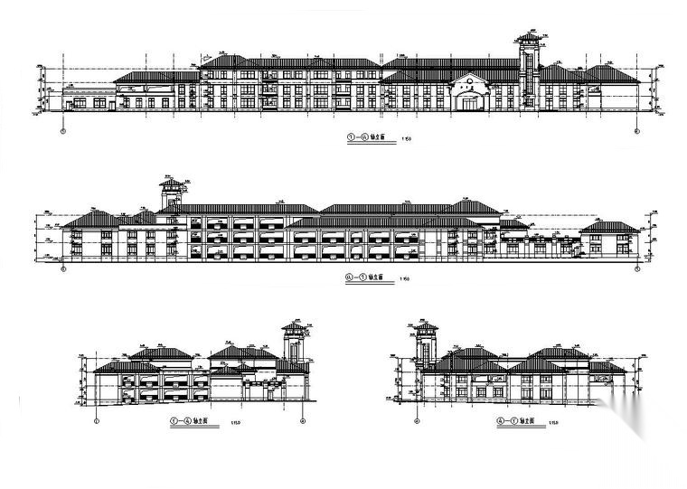 [湖南]十六班碧桂园幼儿园建筑设计（施工图CAD）施工图下载【ID:151562132】