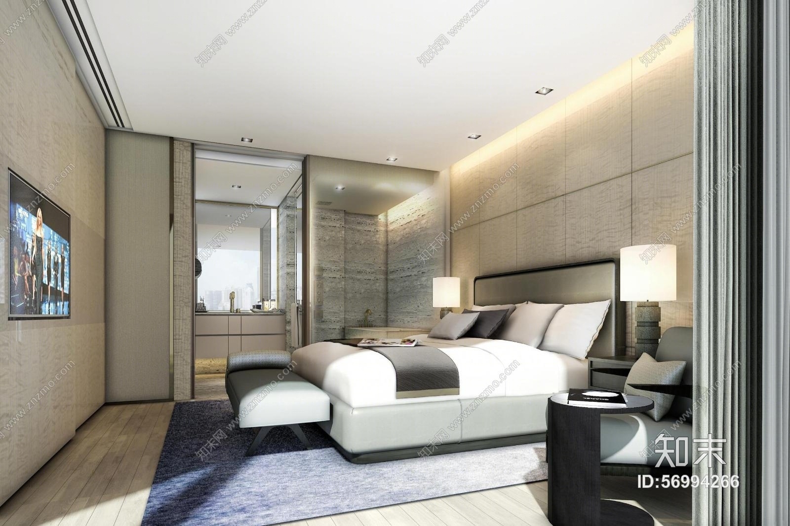 【Wilson&Associates】华润大涌西塔T3公寓入户大堂+3套样板间cad施工图下载【ID:56994266】
