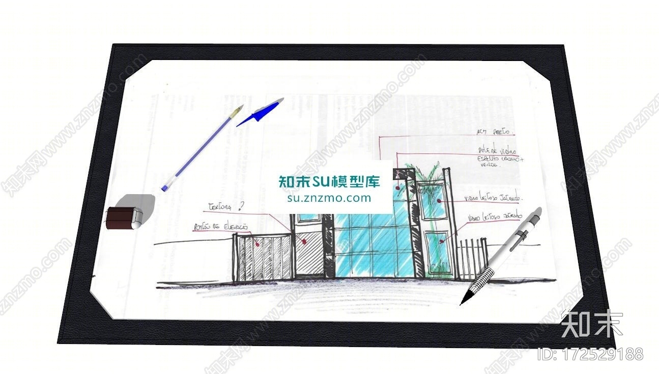 码头设计图SU模型下载【ID:172529188】