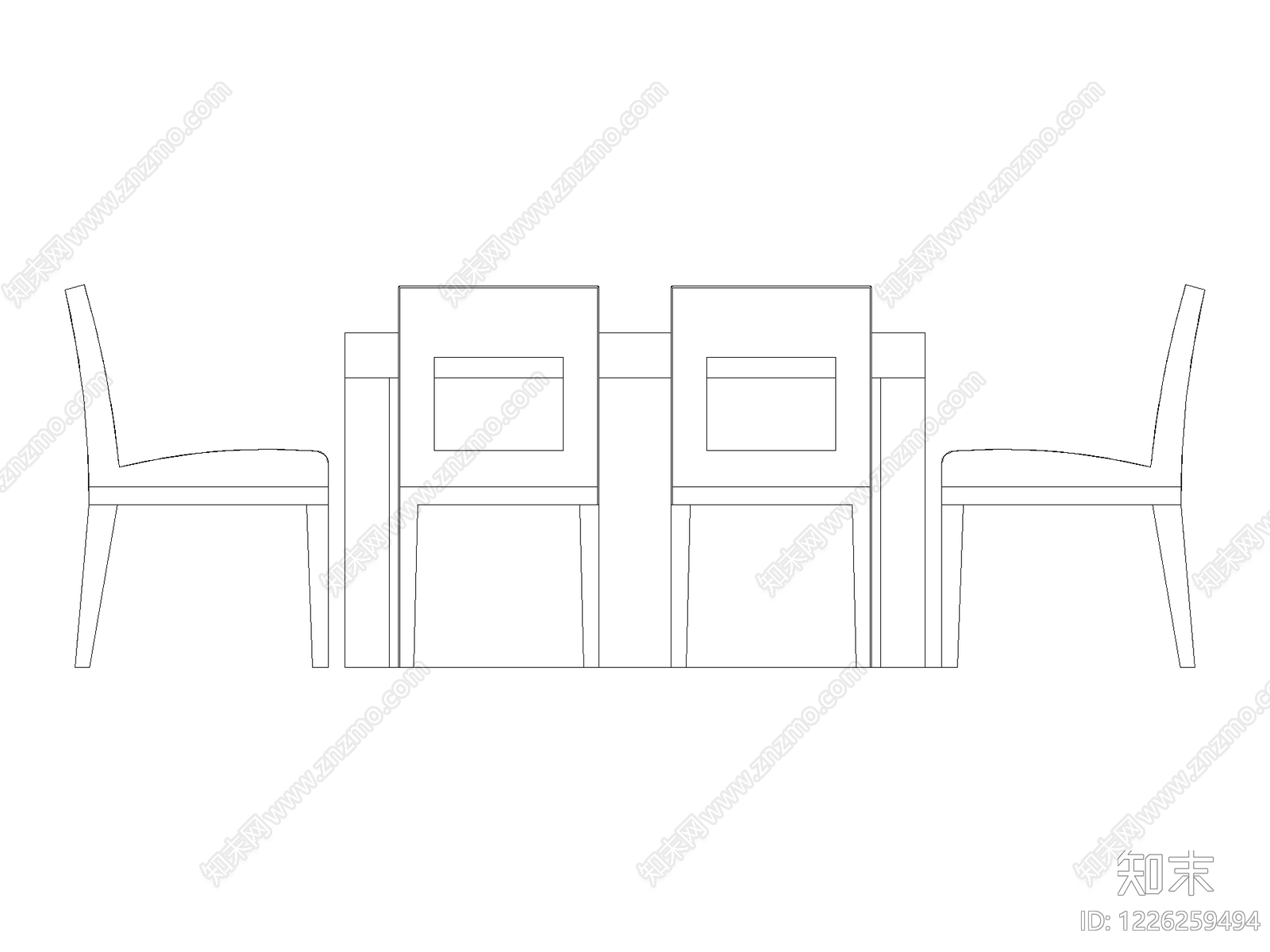 餐桌几类平立面餐桌cad施工图下载【ID:1226259494】
