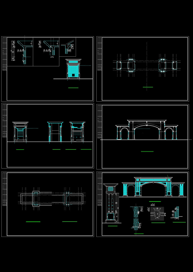 某小区大门cad施工图施工图下载【ID:149741147】