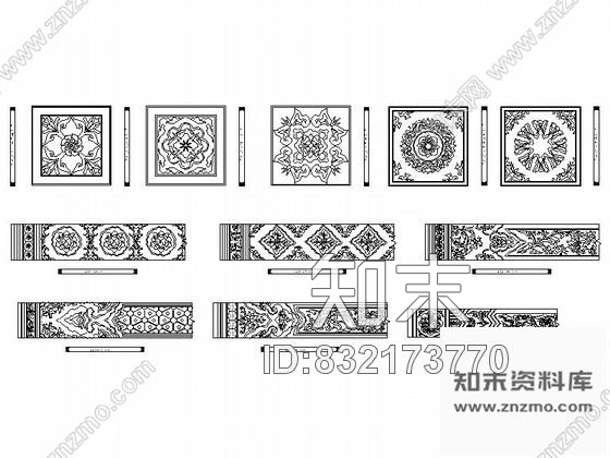 图块/节点全套木雕装饰CAD图块下载cad施工图下载【ID:832173770】