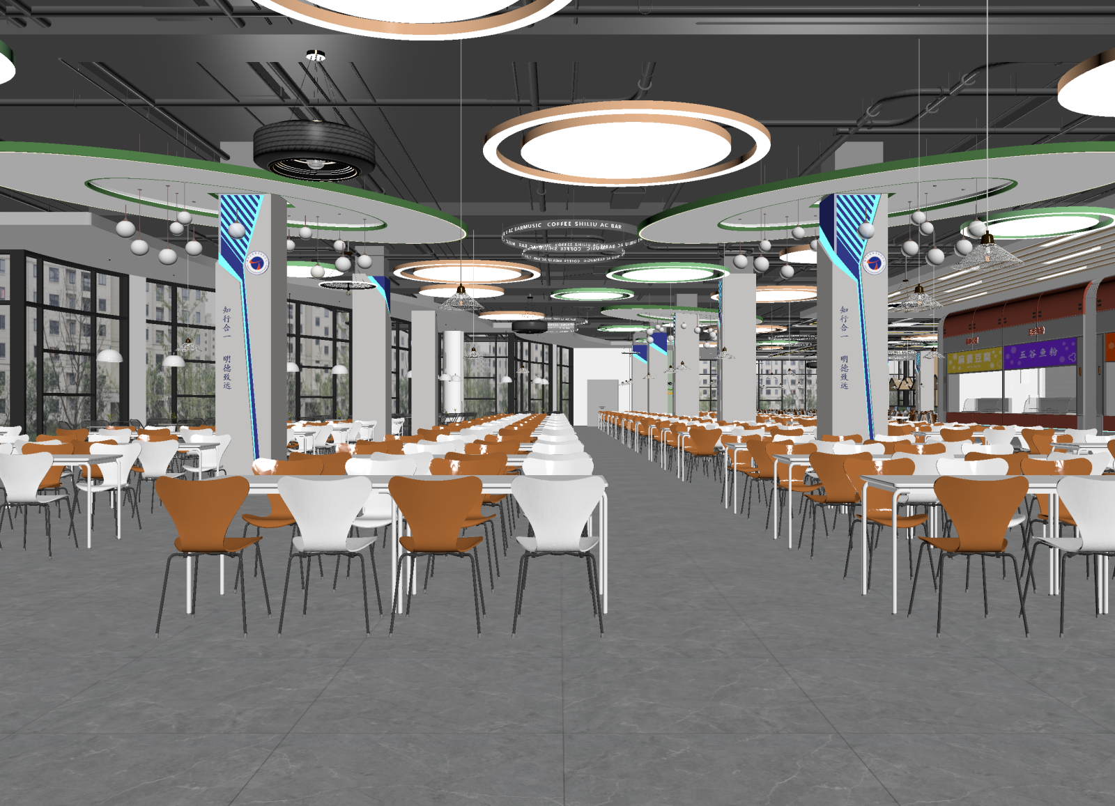 现代食堂3D模型下载【ID:1214829466】