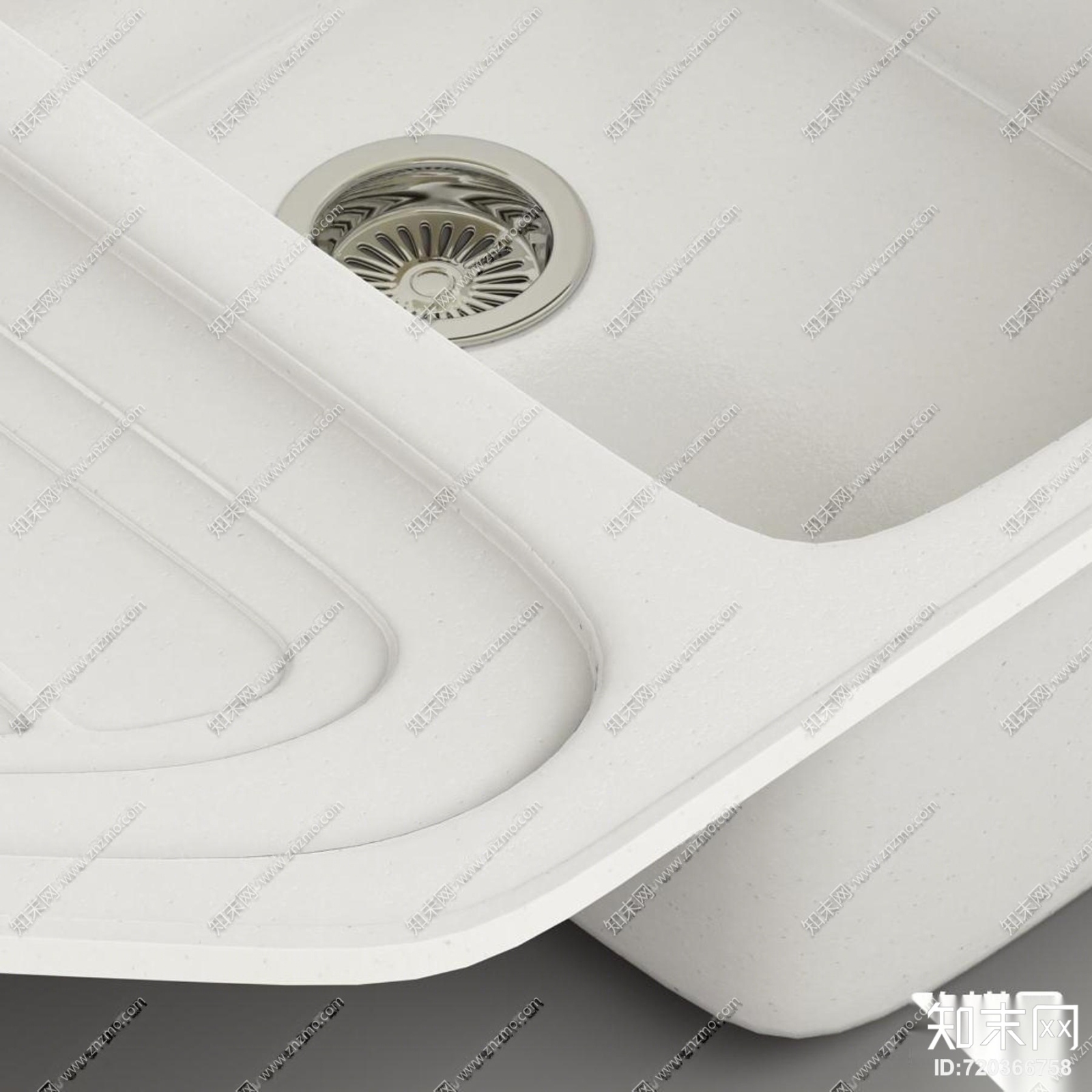 现代不锈钢洗手盆组合3D模型下载【ID:720366758】
