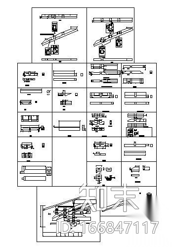佛光寺柱头科斗拱分件大样cad施工图下载【ID:166847117】