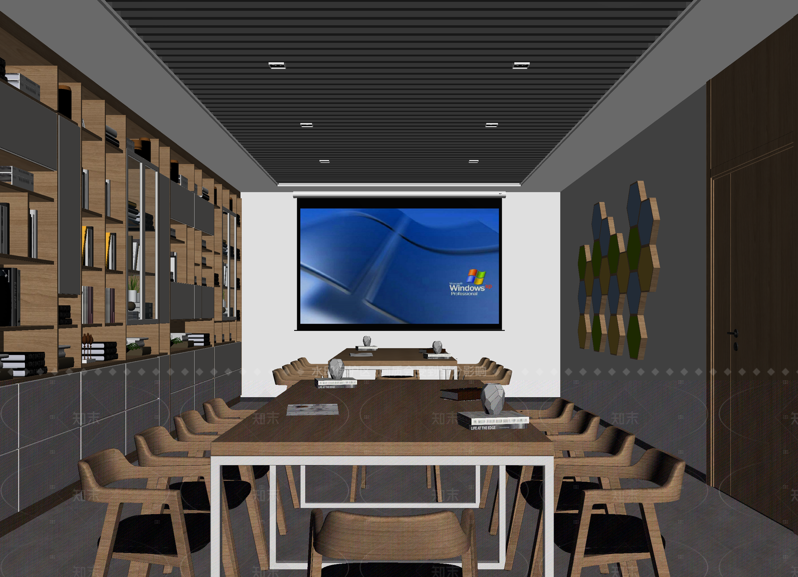 新中式会议室3D模型下载【ID:1214560110】
