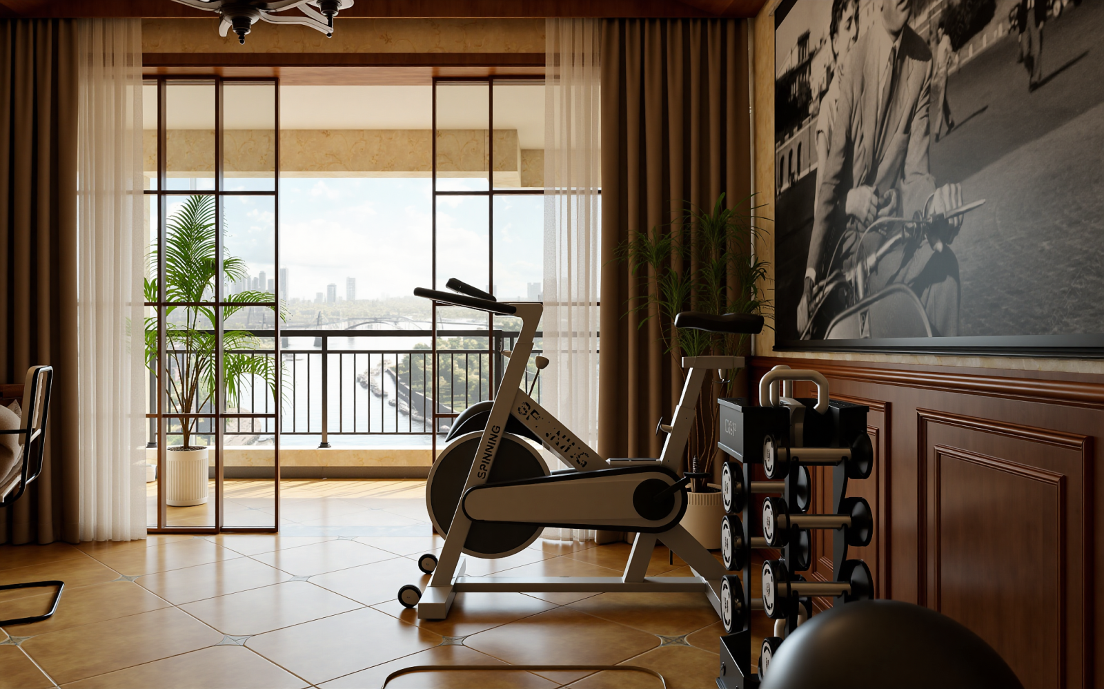 美式健身房3D模型下载【ID:1214366974】