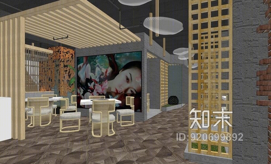 现代火锅餐厅SU模型下载【ID:920699892】