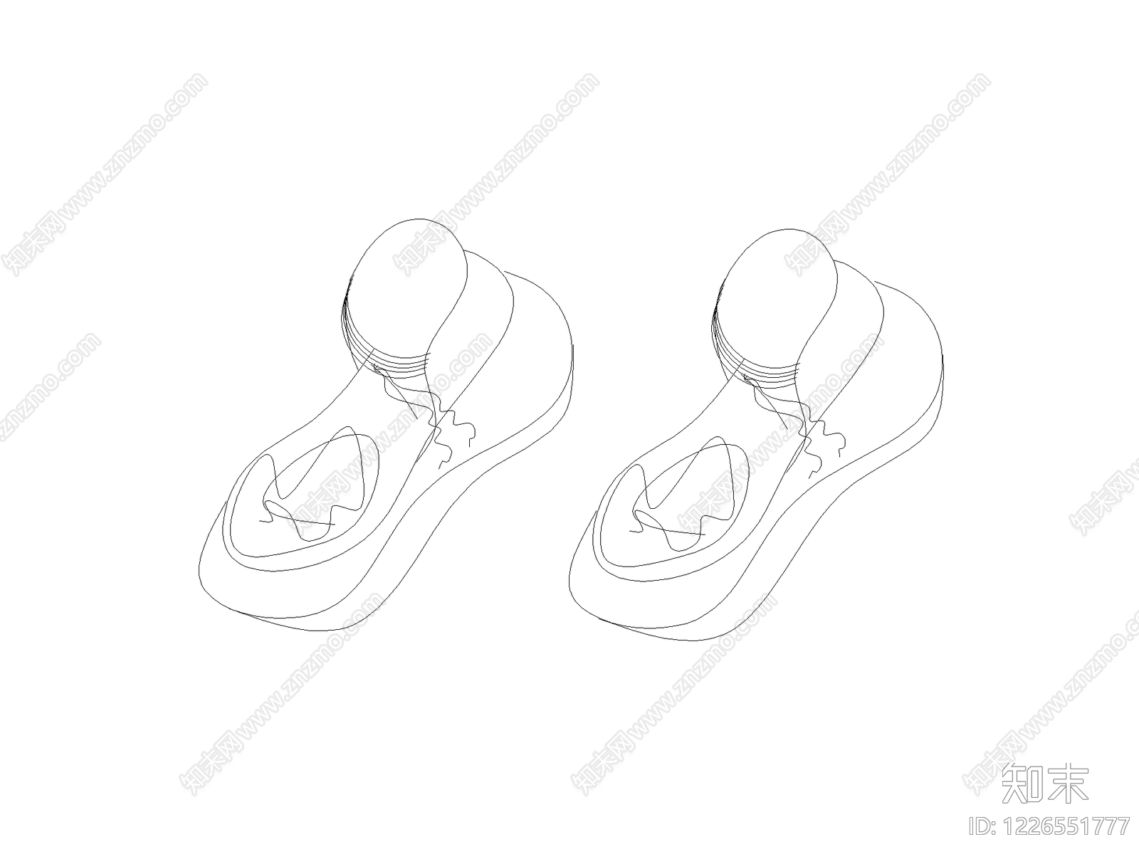 鞋子cad施工图下载【ID:1226551777】