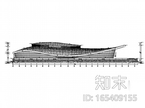 [大连]单层网架结构乙级室内田径馆建筑施工图cad施工图下载【ID:165409155】