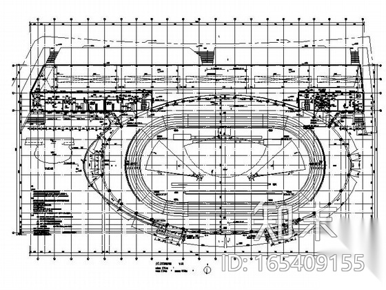 [大连]单层网架结构乙级室内田径馆建筑施工图cad施工图下载【ID:165409155】