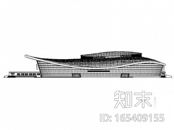 [大连]单层网架结构乙级室内田径馆建筑施工图cad施工图下载【ID:165409155】