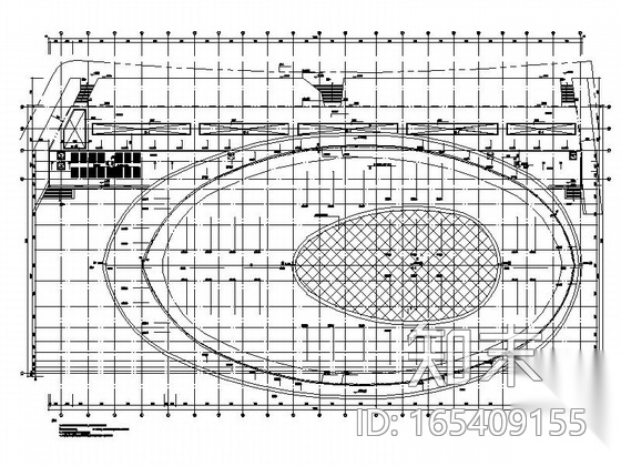 [大连]单层网架结构乙级室内田径馆建筑施工图cad施工图下载【ID:165409155】