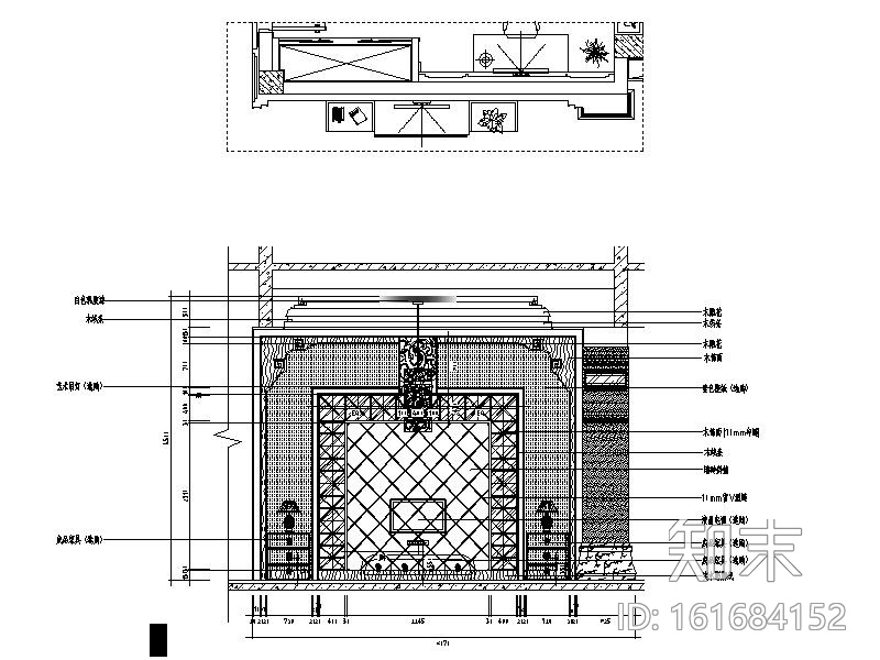 [山西]优雅庄重中式风格别墅室内设计施工图（含效果图）cad施工图下载【ID:161684152】