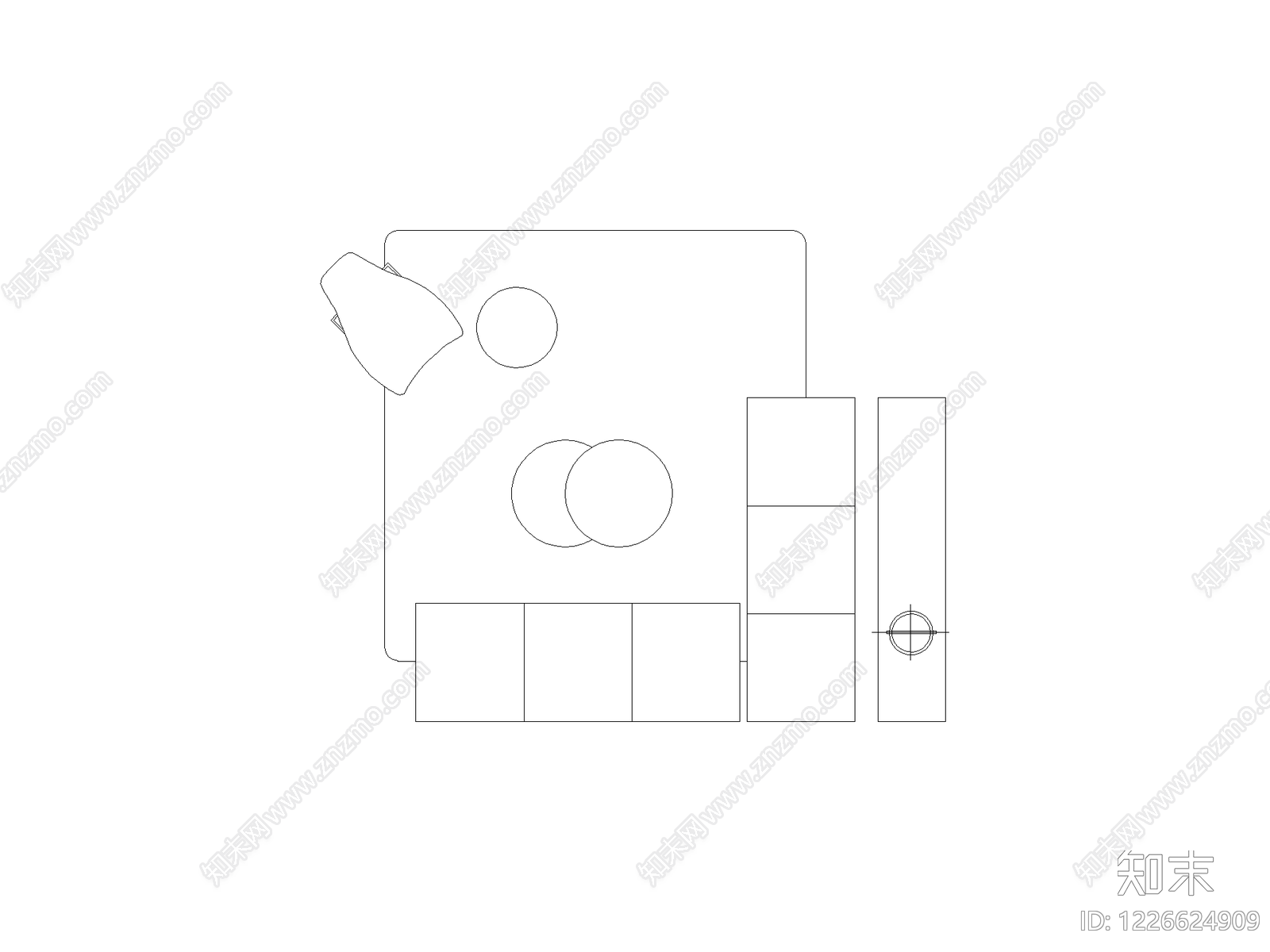 现代,意式沙发CAD图纸
