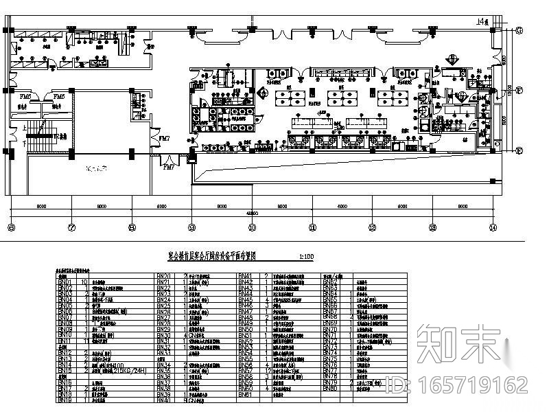 [广州]某五星级度假大酒店厨房设备设计图cad施工图下载【ID:165719162】