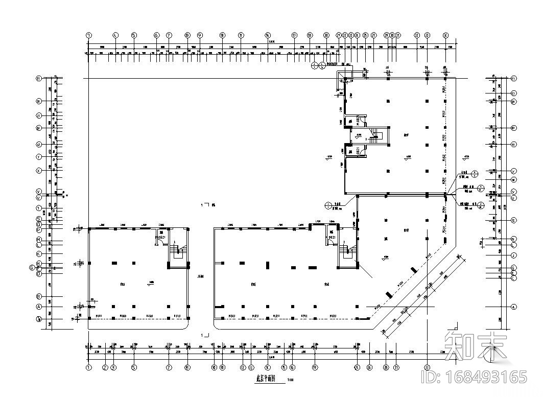 六层L型住宅三单元混合户型图设计施工图下载【ID:168493165】