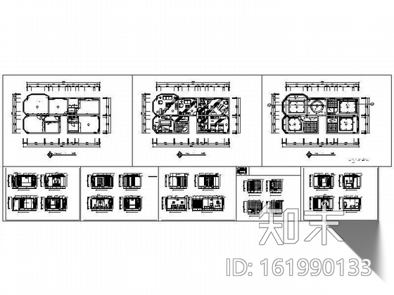 某大酒店套房装修设计图cad施工图下载【ID:161990133】