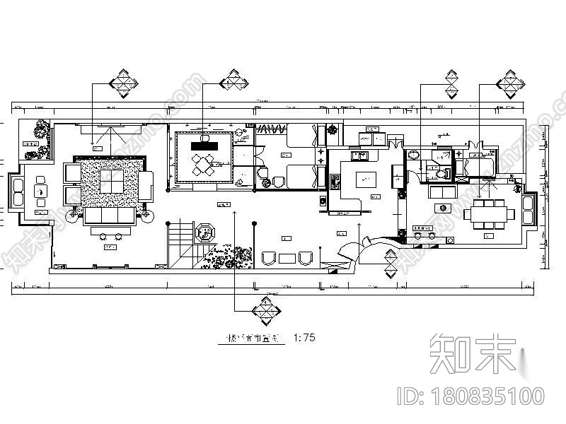 中式豪华别墅样板间装修图(含效果)cad施工图下载【ID:180835100】