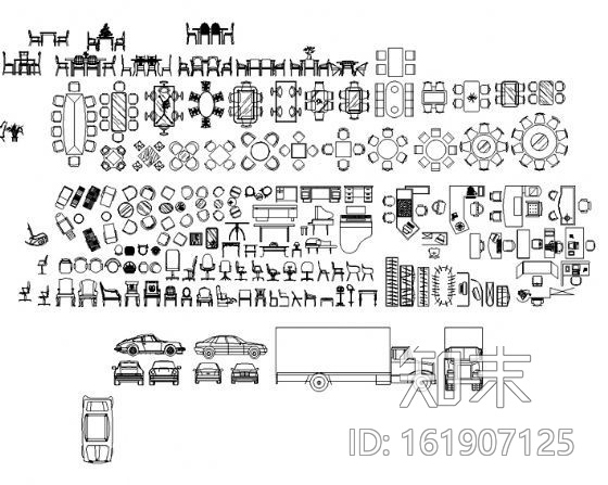 CAD常用图块集cad施工图下载【ID:161907125】