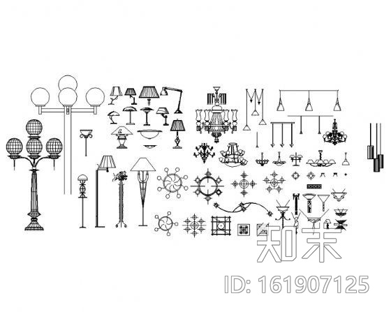 CAD常用图块集cad施工图下载【ID:161907125】