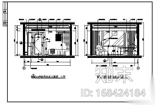 某大酒店客房样板装修图cad施工图下载【ID:168424184】