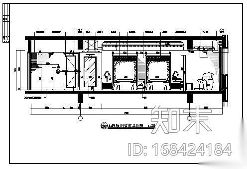 某大酒店客房样板装修图cad施工图下载【ID:168424184】