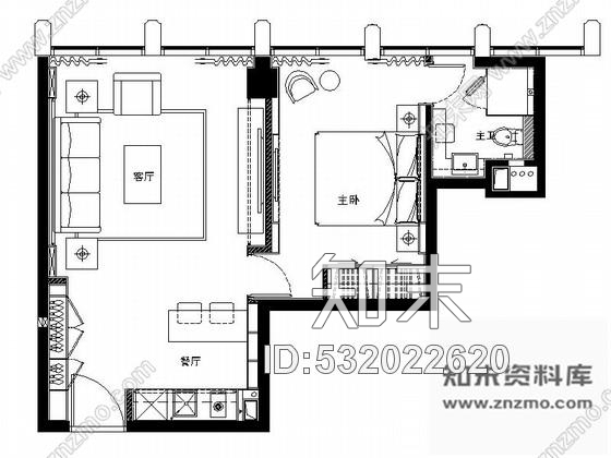 施工图浙江现代便捷商务酒店客房样板间室内施工图含效果图施工图下载【ID:532022620】