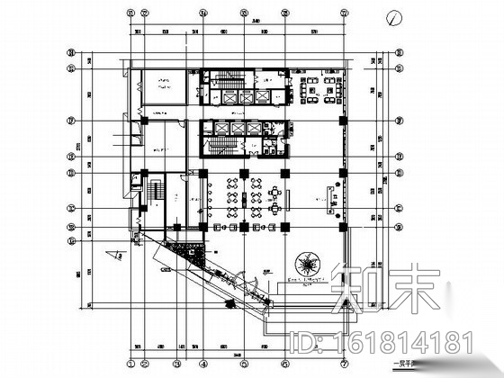 现代风格办公楼室内装饰装修施工图（含效果）施工图下载【ID:161814181】